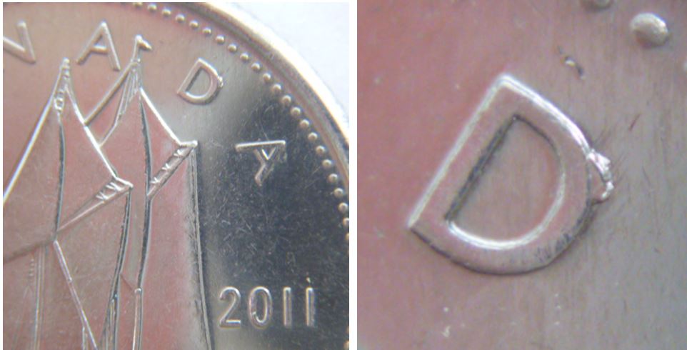 10 Cents 2011- Éclat de coin sur le D de canaDa-1.JPG