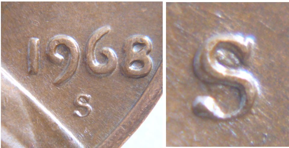 1 Cent USA 1968S-Éclat de coin dans le S.JPG
