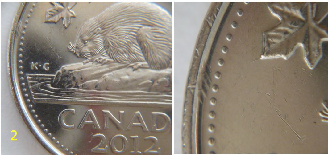 5 Cents 2012-Dommage de coin près listel avers-2.JPG