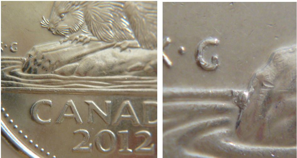 5 Cents 2012-Éclats de coin devant la buche-2.JPG