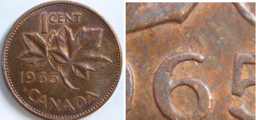 1 Cent 1965-Coin désaligné+coin fendille ou défaut de flan-1.JPG