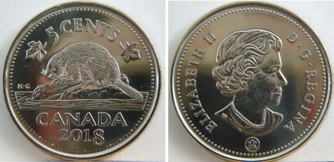 5 Cents 2018- Coin fendillé au menton de effigie-1.JPG