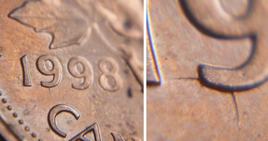 1 Cent 1998-Coin fendillé a 2 endroit au bout du premier 9.1.JPG