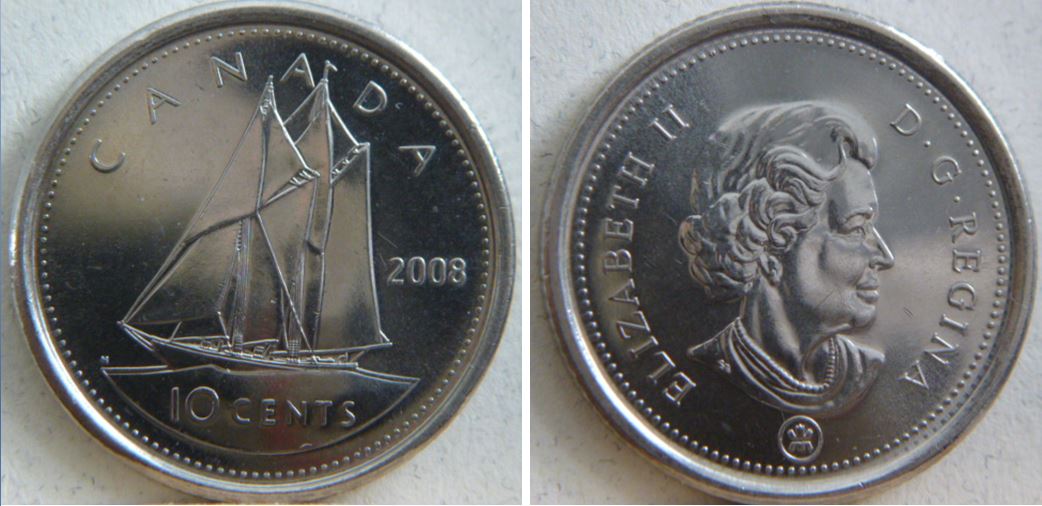 10 Cents 2008- Logo attaché a effigie -Coin fendillé-1.JPG