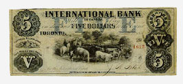 Billet de 5 dollars, 1858