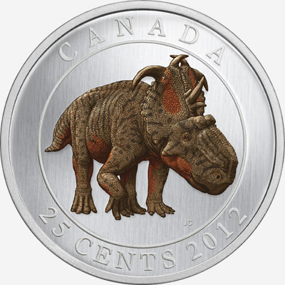 Pièce de 25 cents 2012 Animaux préhistoriques - Pachyrhinosaurus Lakustai