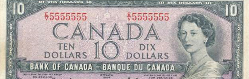 Solide - Numéro de série spécial - Billet de banque du Canada