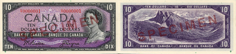 Valeur des billets de banque de 10 dollars de 1954 avec la face du diable