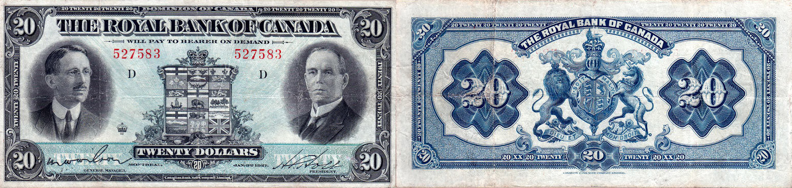 20 dollars 1927 - Royal Bank of Canada banknotes