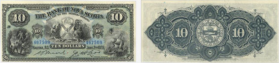Billet de 10 dollars 1929 de la Banque de la Nouvelle-Écosse