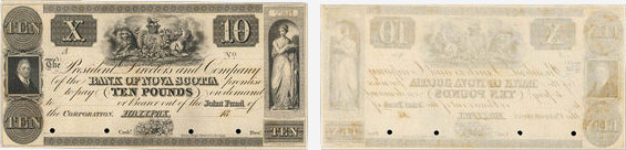 Billet de 10 livres 1852 de la Banque de la Nouvelle-Écosse