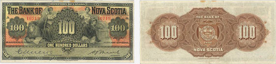 Billet de 100 dollars 1929 de la Banque de la Nouvelle-Écosse