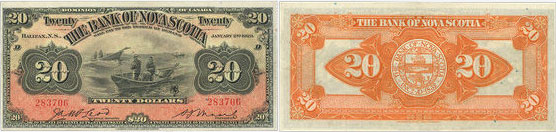 Billet de 20 dollars 1929 de la Banque de la Nouvelle-Écosse