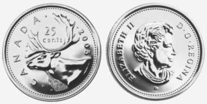 25 cents 2005 - Caribou - P