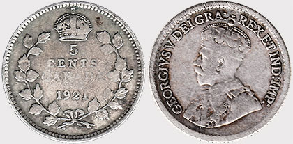 5 cents 1921