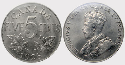 5 cents 1928