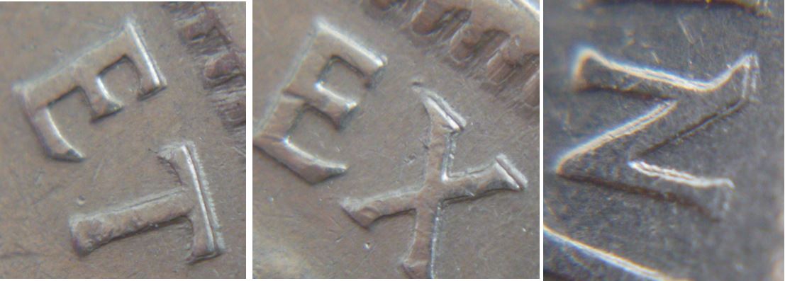 5 Cents 1947 F-Coin fendillé sur points de ponctuation-Double lettrage coin détérioré-Dépôt de métal dans oreil-Et tout ça coté avers-4.JPG
