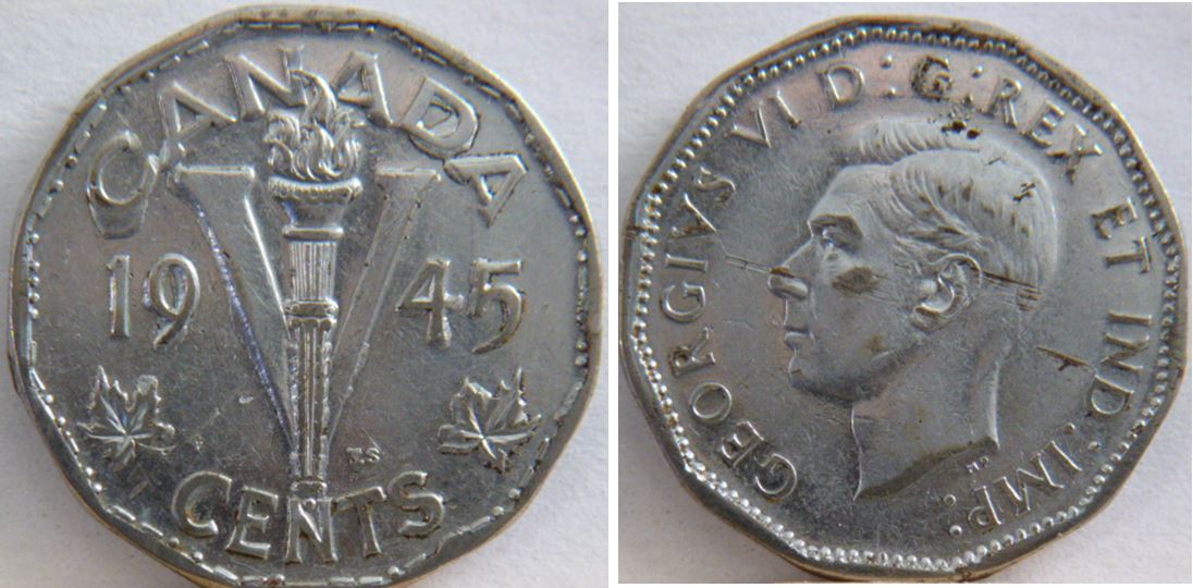 5 Cents 1945-Dépôt de métal coté revers-1.JPG