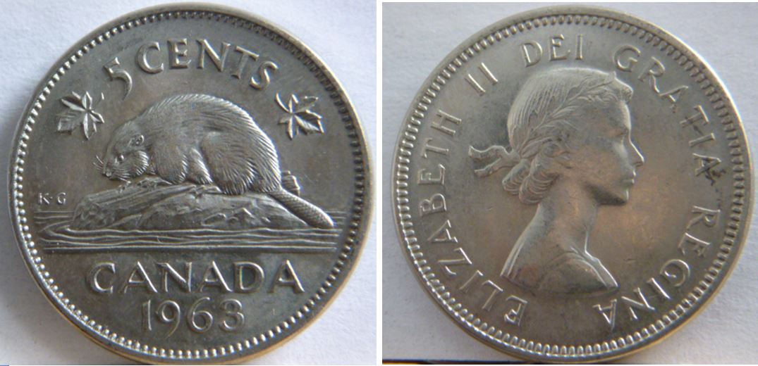 5 Cents 1963-Dommage de coin sous le Z+Coin fendillé  tête effigie.JPG