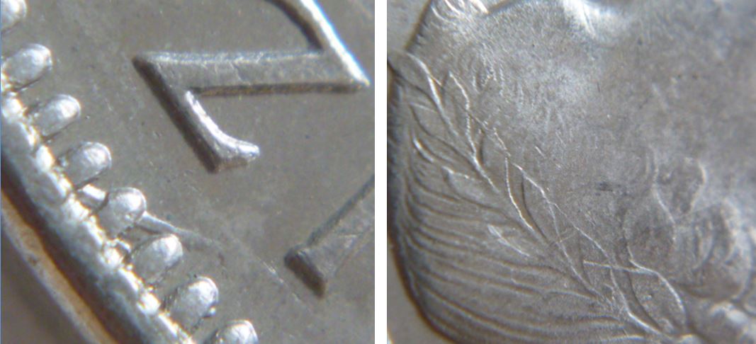 5 Cents 1963-Dommage de coin sous le Z+Coin fendillé  tête effigie-2.JPG