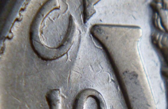 5 Cents 1945-Coin entrechoqué revers-5.JPG