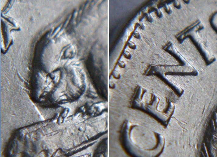 5 Cents 1950-Coin fendillé feuille gauche+coin entrechoqué+coin détérioré-3.JPG