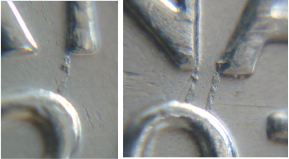 5 Cents 2011-NA de caNAda attaché apprès 20 de la date-Coin fendillé-3.JPG