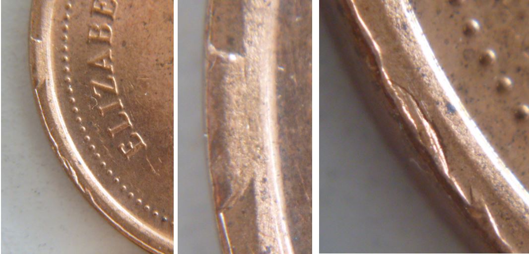 1 Cent 1987- Coin brisé du coté Avers-2.JPG