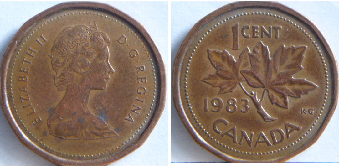 1 Cent 1983-Éclat de coin sous effigie-1.JPG