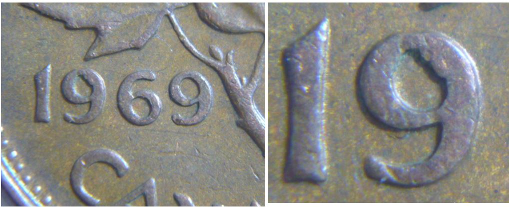 1 Cent 1969-Éclat du coin dans le premier 9.JPG