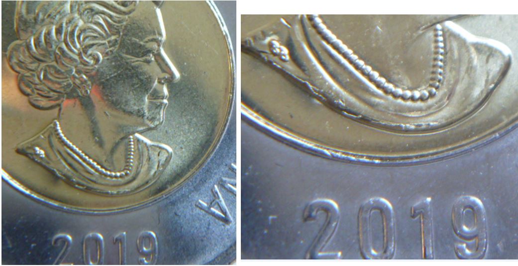 2 Dollar 2019-Coin fendillé+Accumulation sur effigie-1.JPG