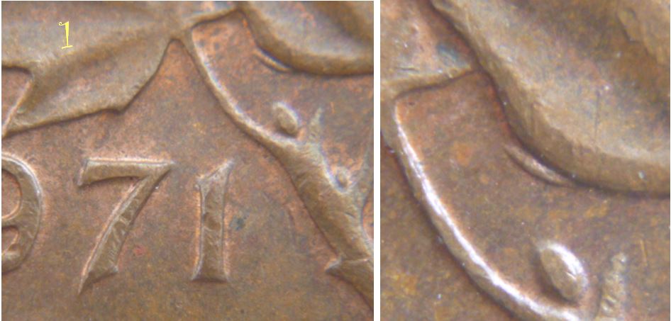 1 Cent 1971-Éclat coin sous la feuille droite-1.JPG