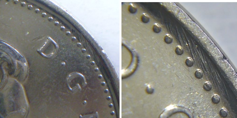5 Cents 2009-Polissage ou Dommage du coin du coté avers-2.JPG