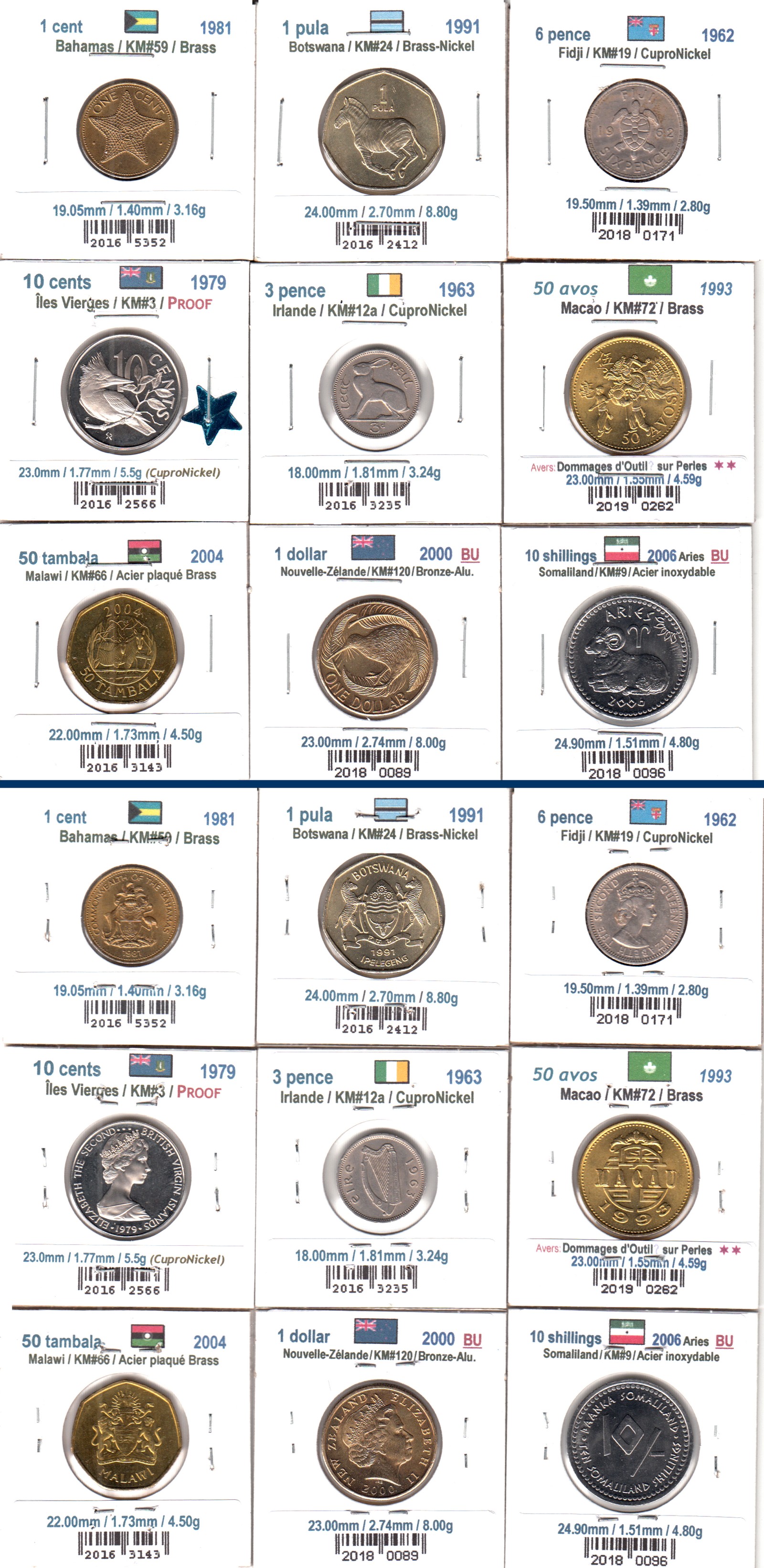 À Vendre - Lot 9 pièces du Monde Animaux (2019-10).jpg