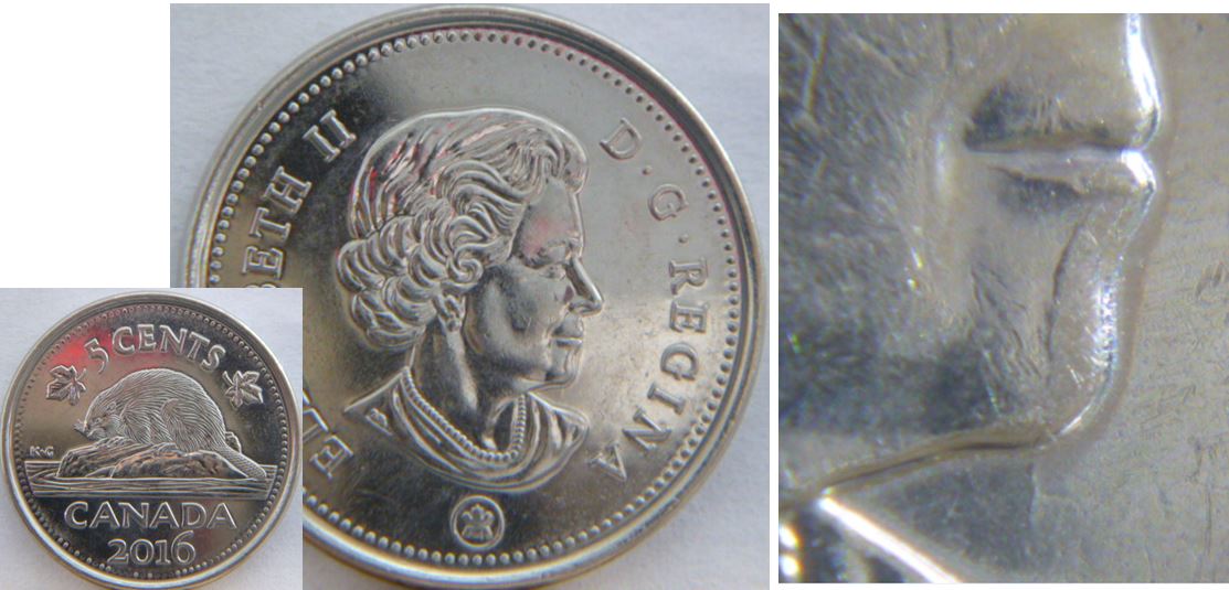 5 Cents 2016-Coin fendillé menton de effigie.JPG