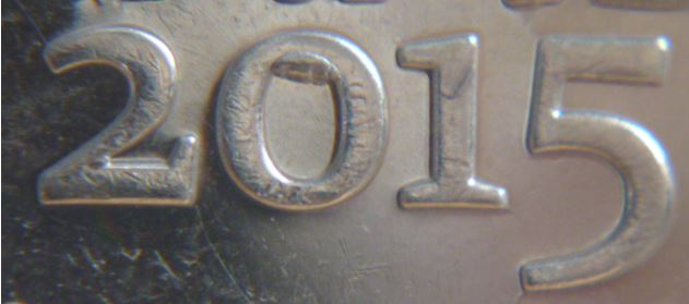 5 Cents 2015-Éclat du coin dans le 0 de 2015-1.JPG