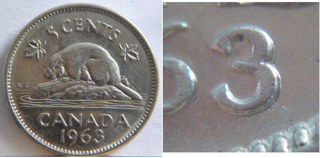 5 Cents 1963- Double revers-Coin détérioré-1.JPG