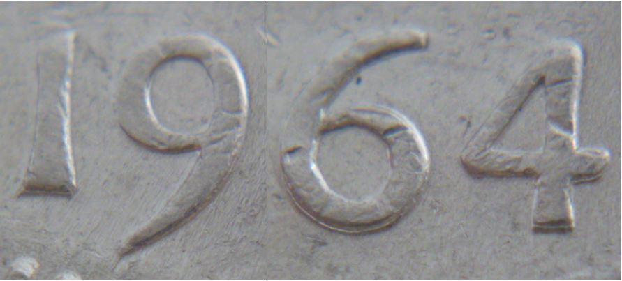 5 Cents 1964-Double date-Coin détérioré-2.JPG