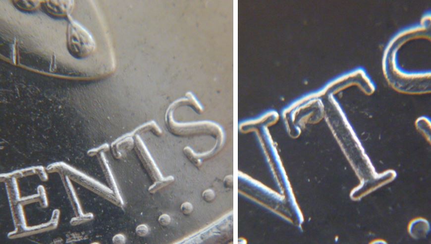 25 Cents 1999 Avril-Éclat du coin sur T de cenTs-2.JPG