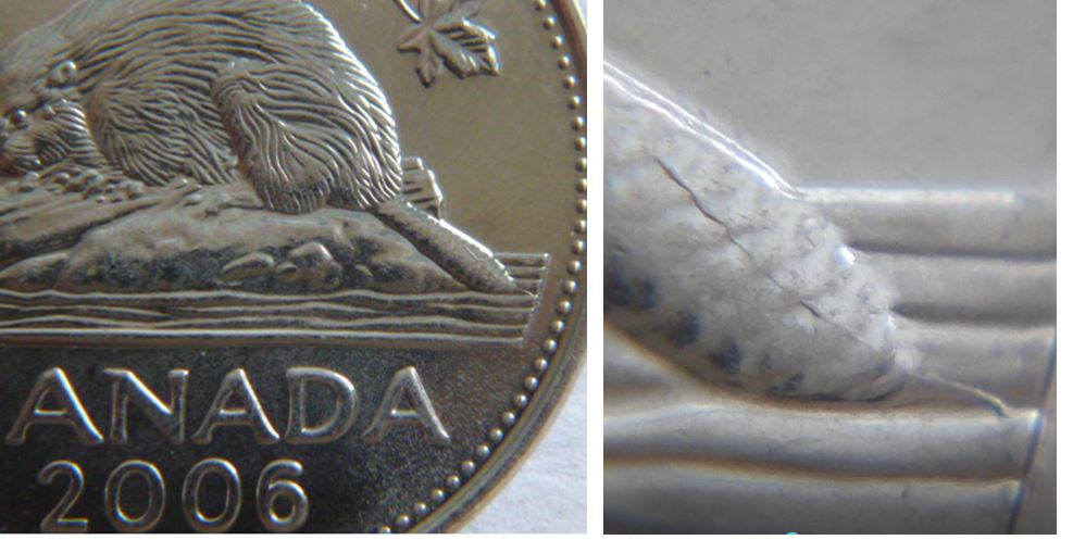 5 Cents 2006-Coin fendillé a la queue du castor.JPG
