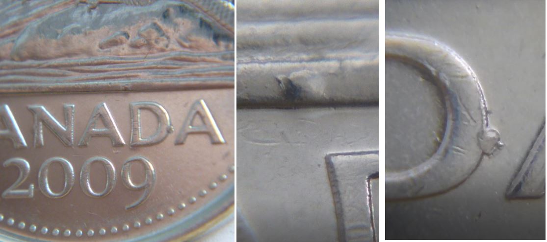 5 Cents 2009- Deux Éclat coin au revers.JPG