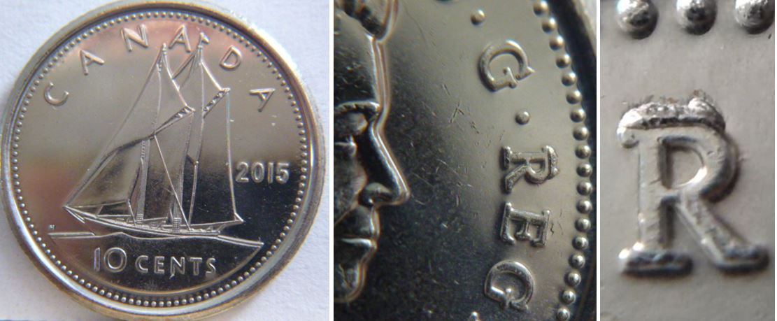10 Cents 2015-Éclat du coin sur R de Regina.JPG