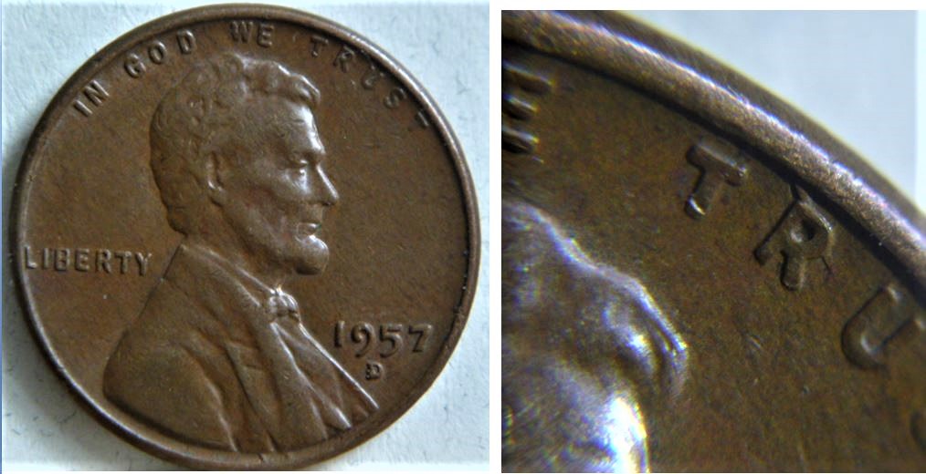 1 Cents USA-1957d-Dommage du coin sur le R de tRust.JPG
