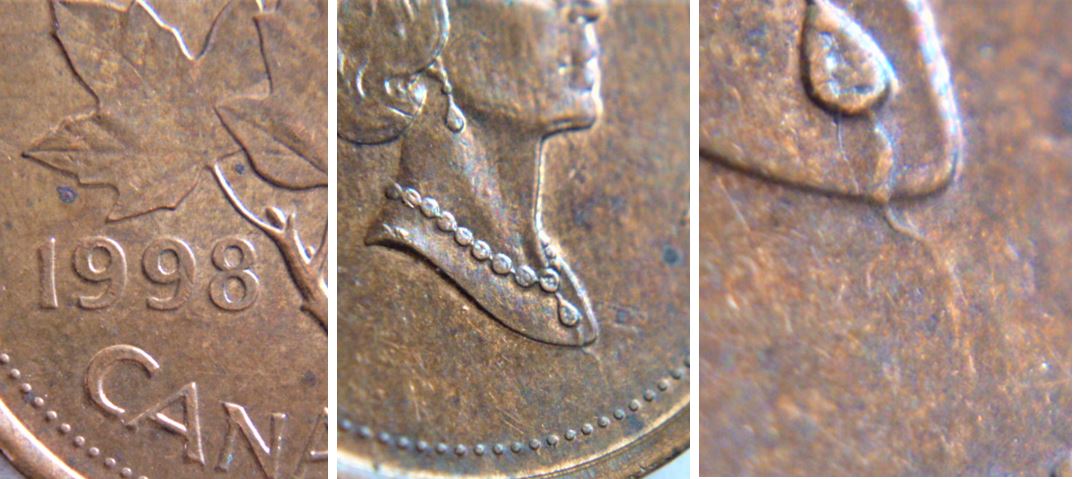 1 Cent 1998-Coin fendillé sous le bijou de famille.JPG