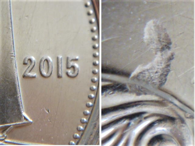10 Cents 2015-Frappe a travers graisse cheveux effigie.JPG
