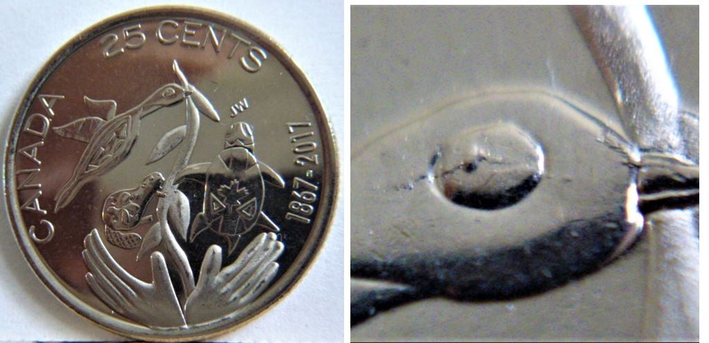 5 Cents 2017-coin fendillé suer l'oeil de l'oie-1.JPG