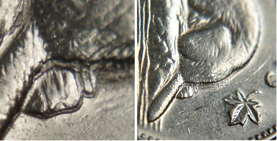 5 Cents 1973-Double derrière du castor et double buche-2.JPG