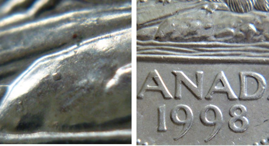 5 Cents 1998-Éclat du coin sur la roche-1.JPG