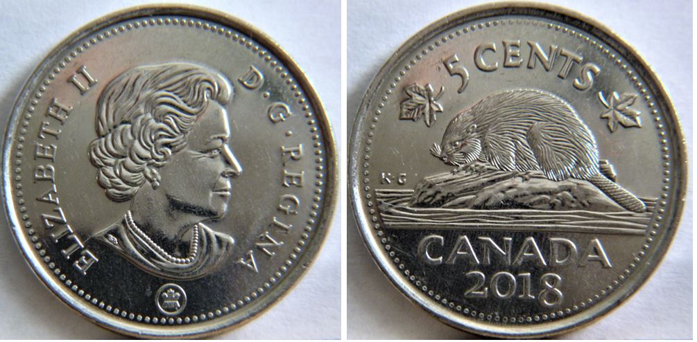 5 Cents 2018-Coin fendillé sous le L de eLizabeth-1.JPG