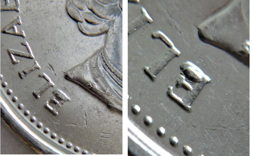 5 Cents 2007-Éclat du coin dans le E de Elizabeth-2.JPG